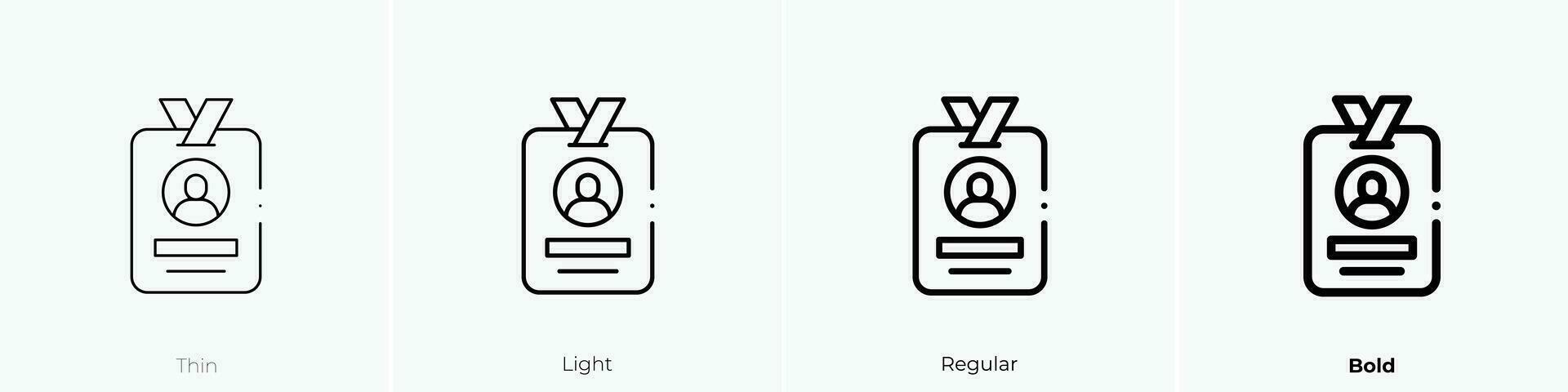 vip Karte Symbol. dünn, Licht, regulär und Fett gedruckt Stil Design isoliert auf Weiß Hintergrund vektor