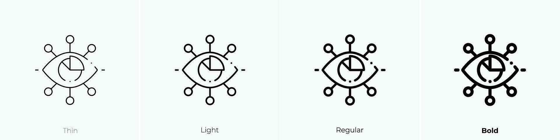 synlighet ikon. tunn, ljus, regelbunden och djärv stil design isolerat på vit bakgrund vektor