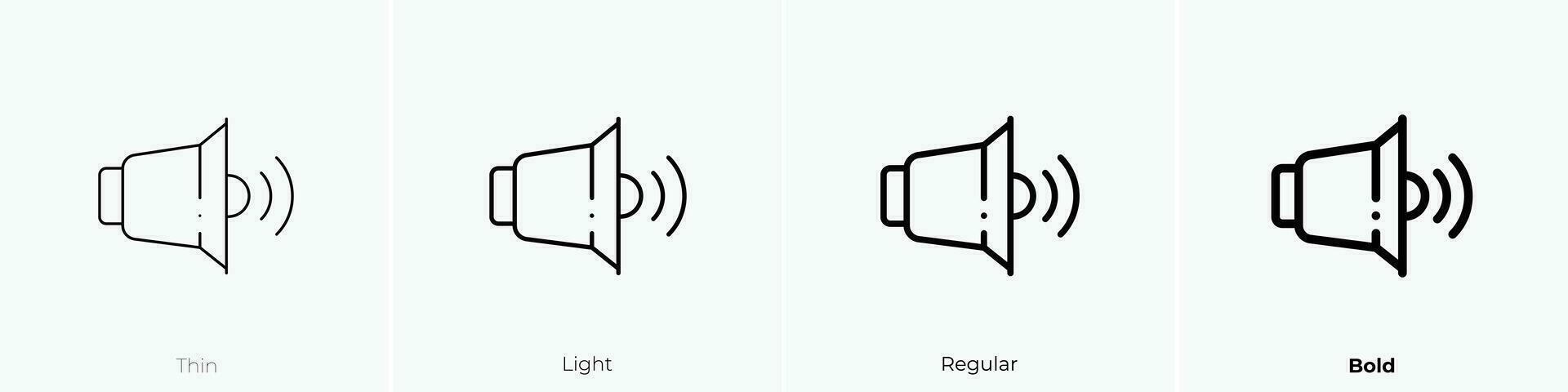 Volumen Symbol. dünn, Licht, regulär und Fett gedruckt Stil Design isoliert auf Weiß Hintergrund vektor