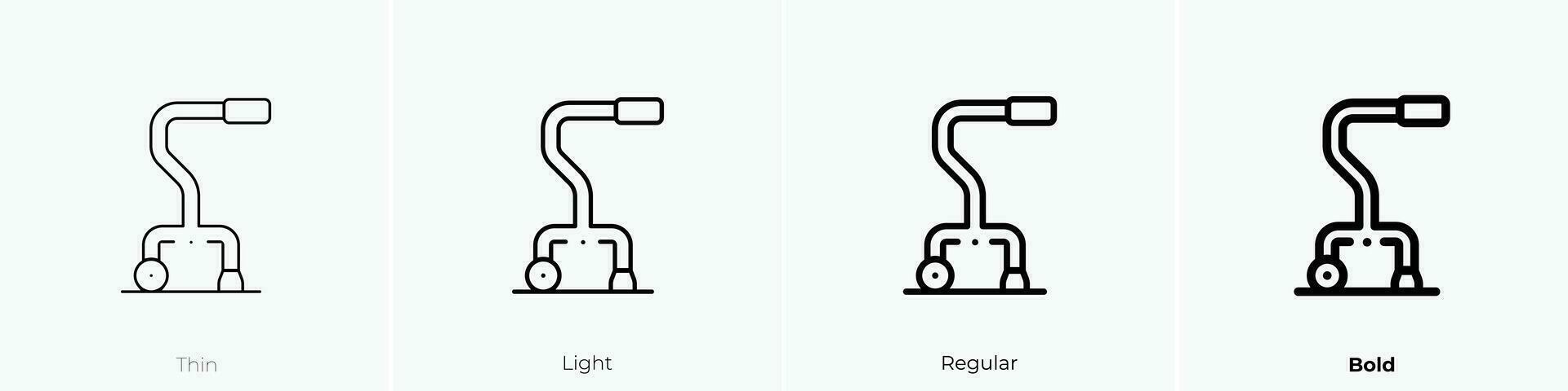 rollator ikon. tunn, ljus, regelbunden och djärv stil design isolerat på vit bakgrund vektor