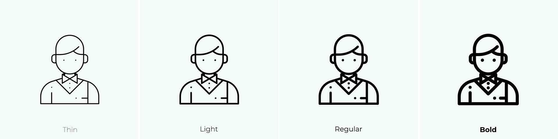 Bedienung Symbol. dünn, Licht, regulär und Fett gedruckt Stil Design isoliert auf Weiß Hintergrund vektor