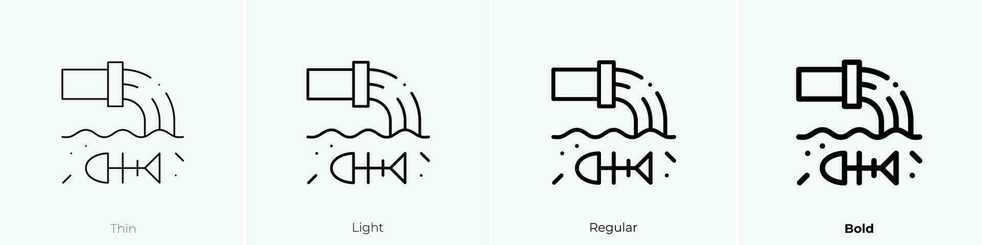 Abfälle Symbol. dünn, Licht, regulär und Fett gedruckt Stil Design isoliert auf Weiß Hintergrund vektor