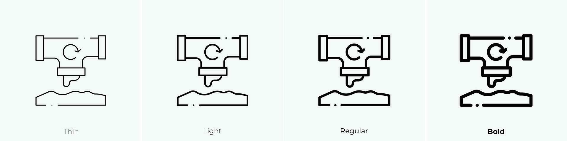 Abfall Symbol. dünn, Licht, regulär und Fett gedruckt Stil Design isoliert auf Weiß Hintergrund vektor