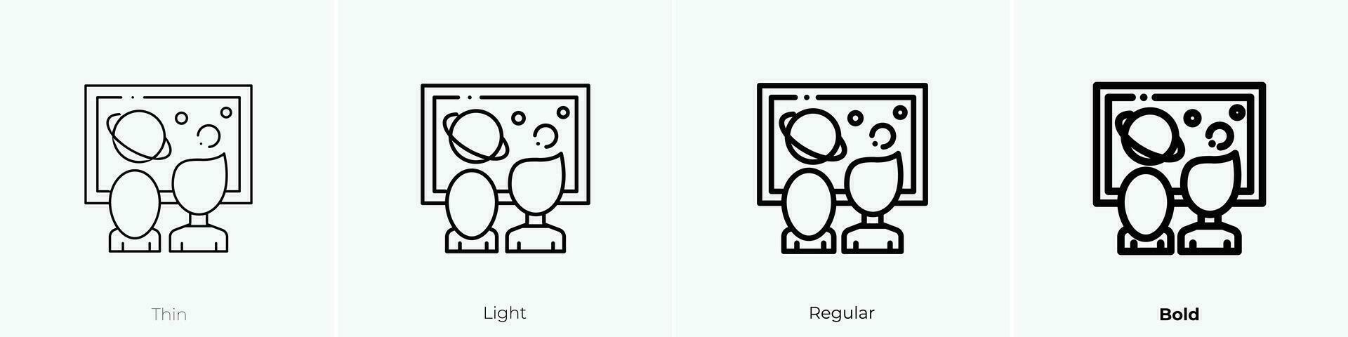 Aufpassen Symbol. dünn, Licht, regulär und Fett gedruckt Stil Design isoliert auf Weiß Hintergrund vektor