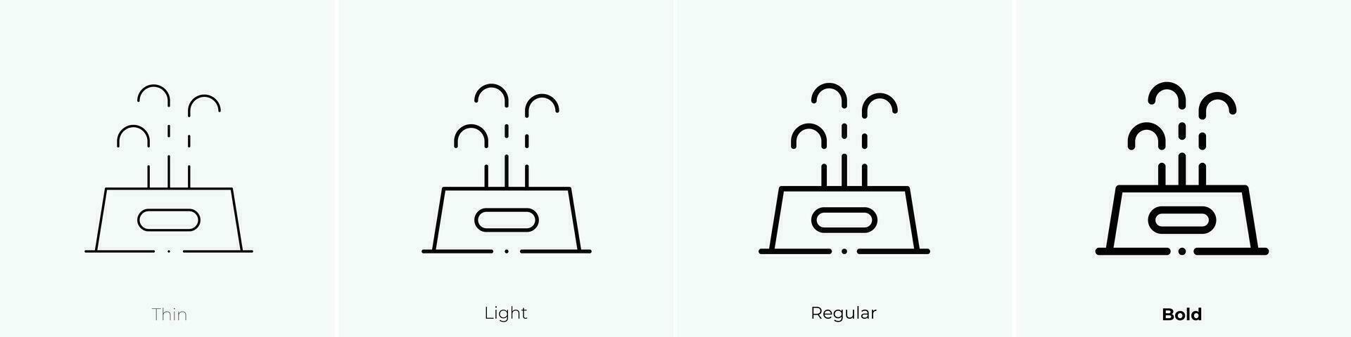 Wasser Spender Symbol. dünn, Licht, regulär und Fett gedruckt Stil Design isoliert auf Weiß Hintergrund vektor