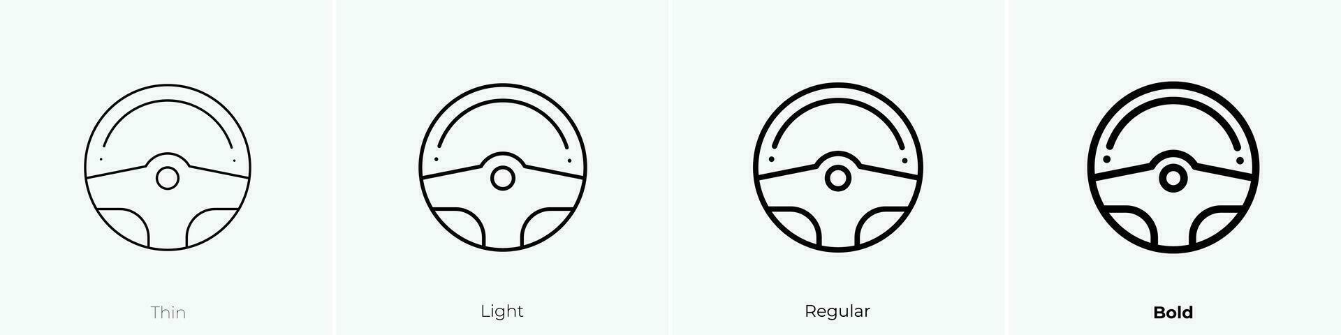 Rad Symbol. dünn, Licht, regulär und Fett gedruckt Stil Design isoliert auf Weiß Hintergrund vektor