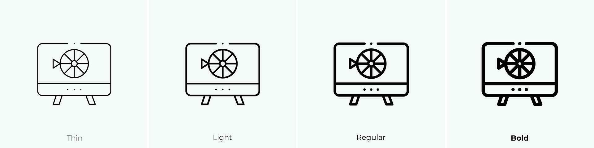 hjul av förmögenhet ikon. tunn, ljus, regelbunden och djärv stil design isolerat på vit bakgrund vektor