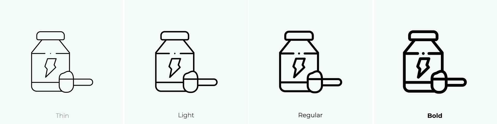 Molke Protein Symbol. dünn, Licht, regulär und Fett gedruckt Stil Design isoliert auf Weiß Hintergrund vektor