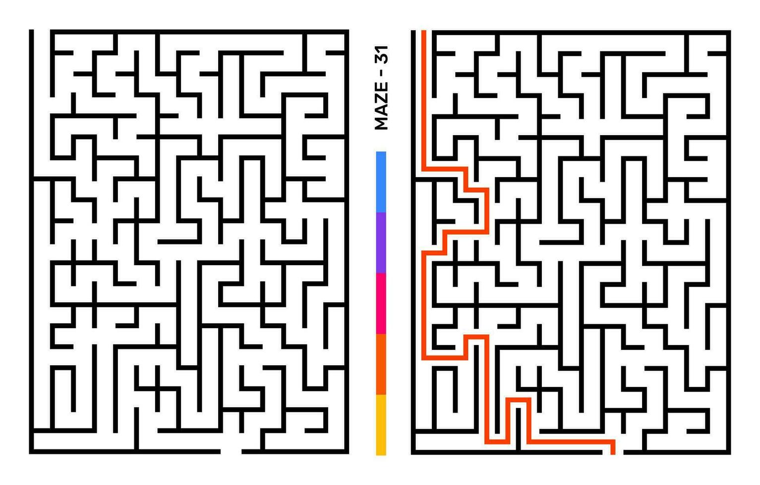 abstrakt Matze Puzzle Labyrinth mit Eintrag und Ausfahrt. Matze zum Aktivität Buch. Probleme lösen Rätsel Spiele zum Arbeitsmappe. Vektor Illustration - - eps 10