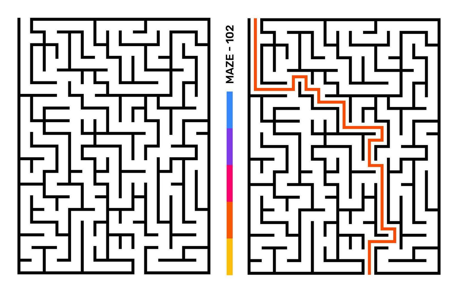 abstrakt Matze Puzzle Labyrinth mit Eintrag und Ausfahrt. Matze zum Aktivität Buch. Probleme lösen Rätsel Spiele zum Arbeitsmappe. Vektor Illustration - - eps 10