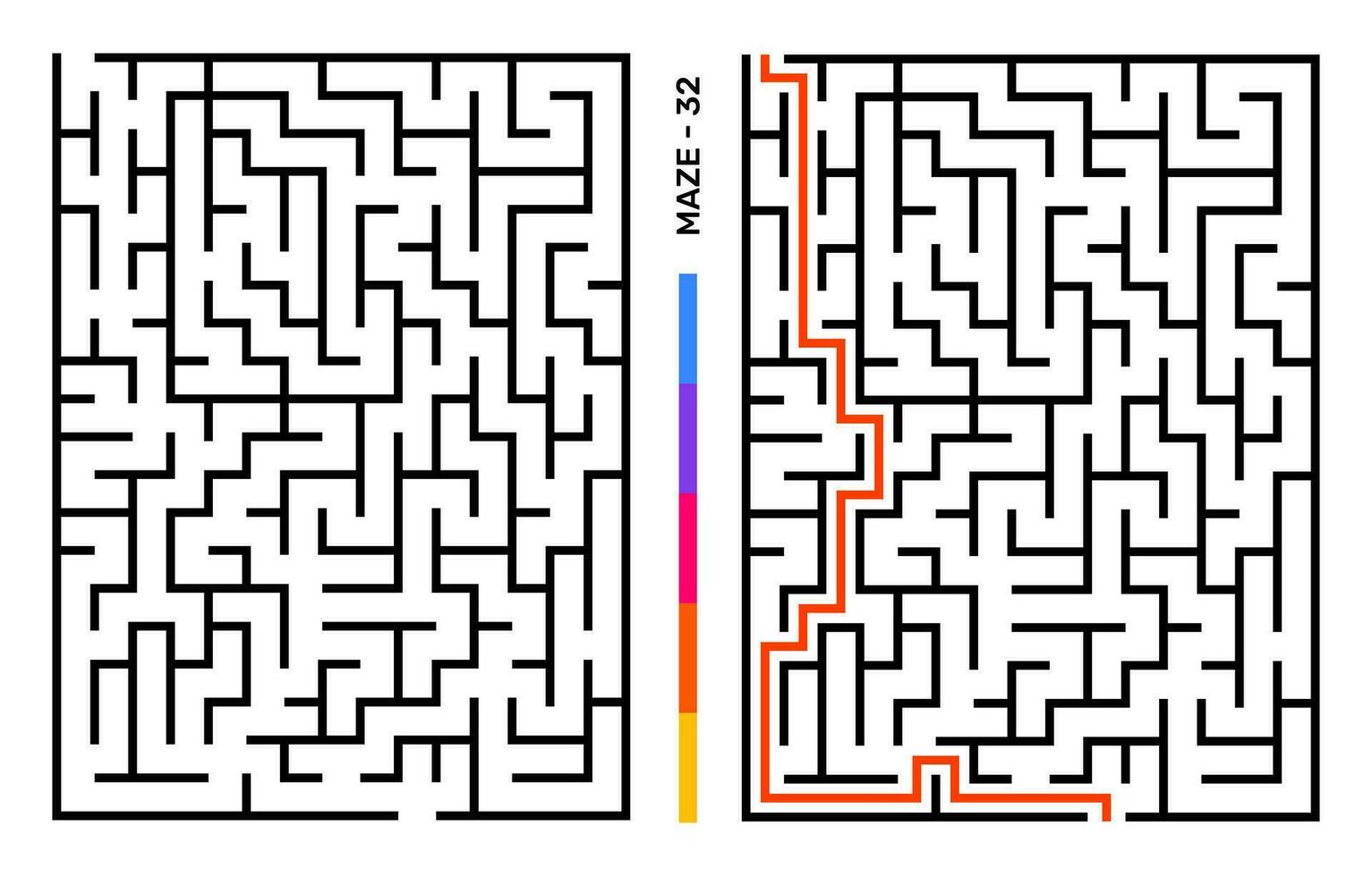 abstrakt Matze Puzzle Labyrinth mit Eintrag und Ausfahrt. Matze zum Aktivität Buch. Probleme lösen Rätsel Spiele zum Arbeitsmappe. Vektor Illustration - - eps 10