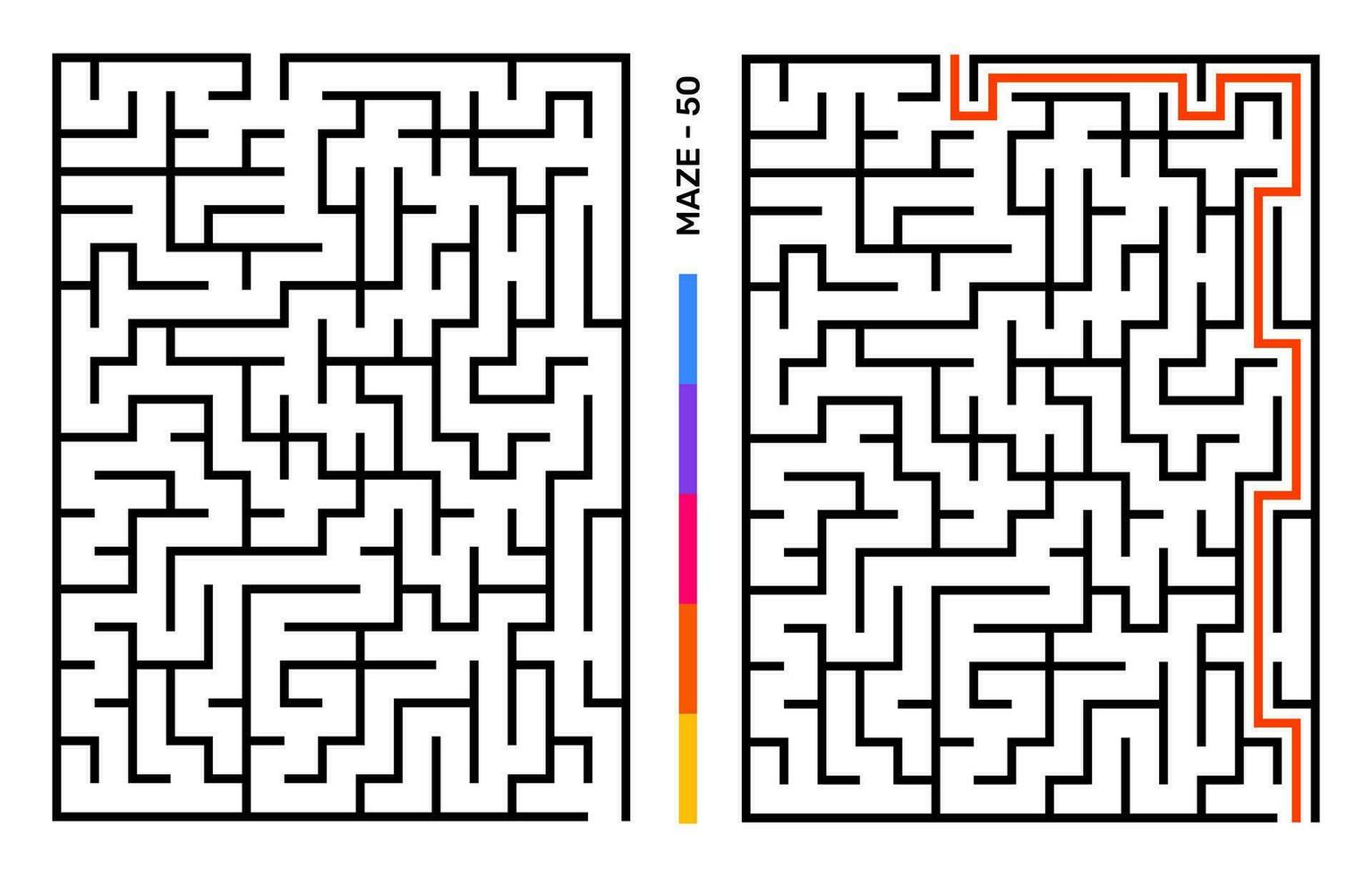 abstrakt Matze Puzzle Labyrinth mit Eintrag und Ausfahrt. Matze zum Aktivität Buch. Probleme lösen Rätsel Spiele zum Arbeitsmappe. Vektor Illustration - - eps 10