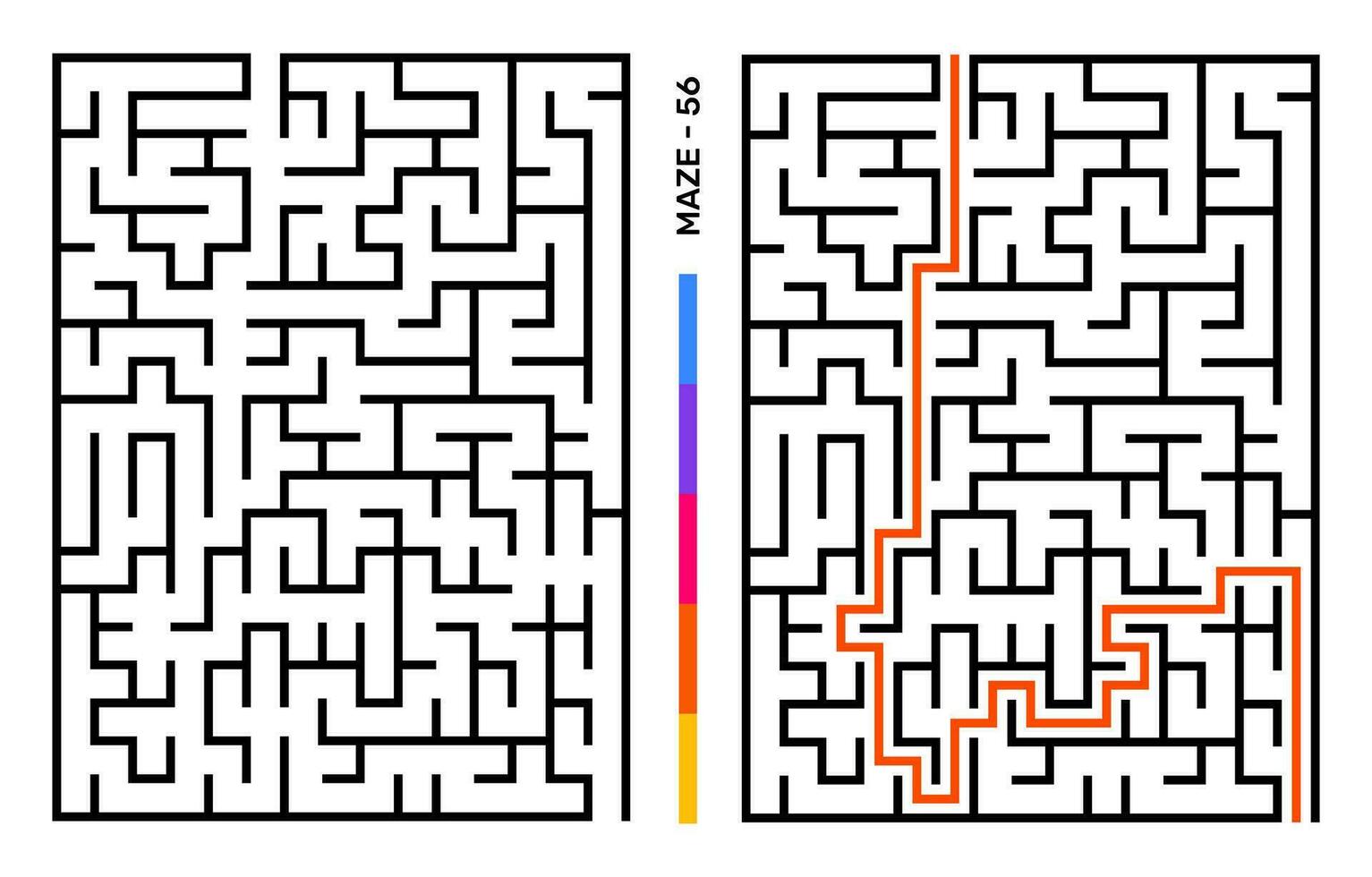 abstrakt Matze Puzzle Labyrinth mit Eintrag und Ausfahrt. Matze zum Aktivität Buch. Probleme lösen Rätsel Spiele zum Arbeitsmappe. Vektor Illustration - - eps 10