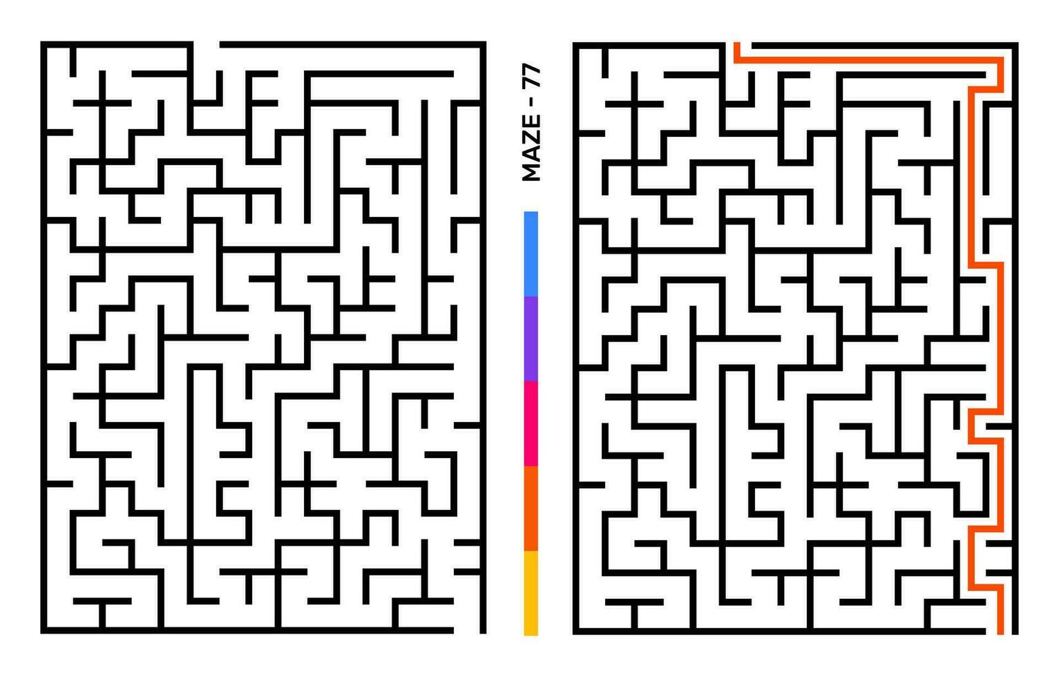 abstrakt Matze Puzzle Labyrinth mit Eintrag und Ausfahrt. Matze zum Aktivität Buch. Probleme lösen Rätsel Spiele zum Arbeitsmappe. Vektor Illustration - - eps 10