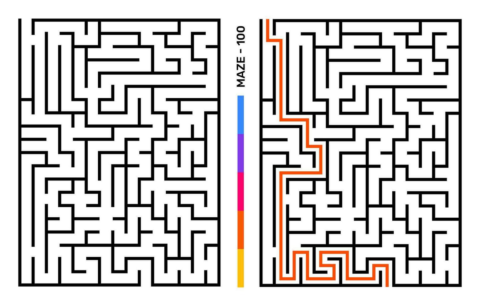 abstrakt labyrint pussel labyrint med inträde och utgång. labyrint för aktivitet bok. problemlösning pussel spel för arbetsbok. vektor illustration - eps 10