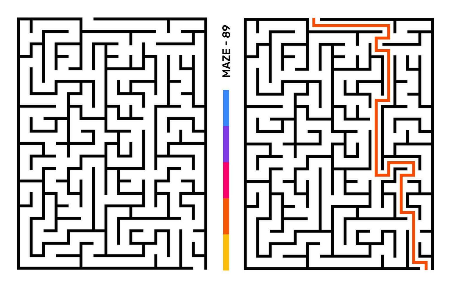 abstrakt Matze Puzzle Labyrinth mit Eintrag und Ausfahrt. Matze zum Aktivität Buch. Probleme lösen Rätsel Spiele zum Arbeitsmappe. Vektor Illustration - - eps 10