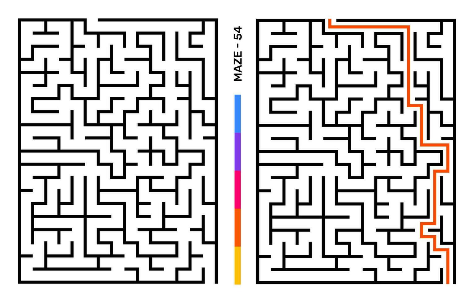 abstrakt Matze Puzzle Labyrinth mit Eintrag und Ausfahrt. Matze zum Aktivität Buch. Probleme lösen Rätsel Spiele zum Arbeitsmappe. Vektor Illustration - - eps 10