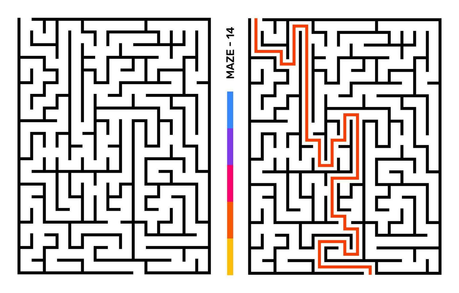 abstrakt Matze Puzzle Labyrinth mit Eintrag und Ausfahrt. Matze zum Aktivität Buch. Probleme lösen Rätsel Spiele zum Arbeitsmappe. Vektor Illustration - - eps 10