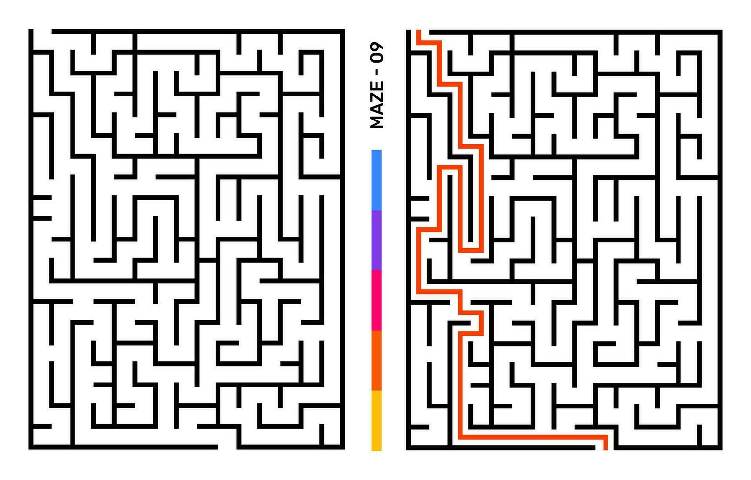 abstrakt Matze Puzzle Labyrinth mit Eintrag und Ausfahrt. Matze zum Aktivität Buch. Probleme lösen Rätsel Spiele zum Arbeitsmappe. Vektor Illustration - - eps 10