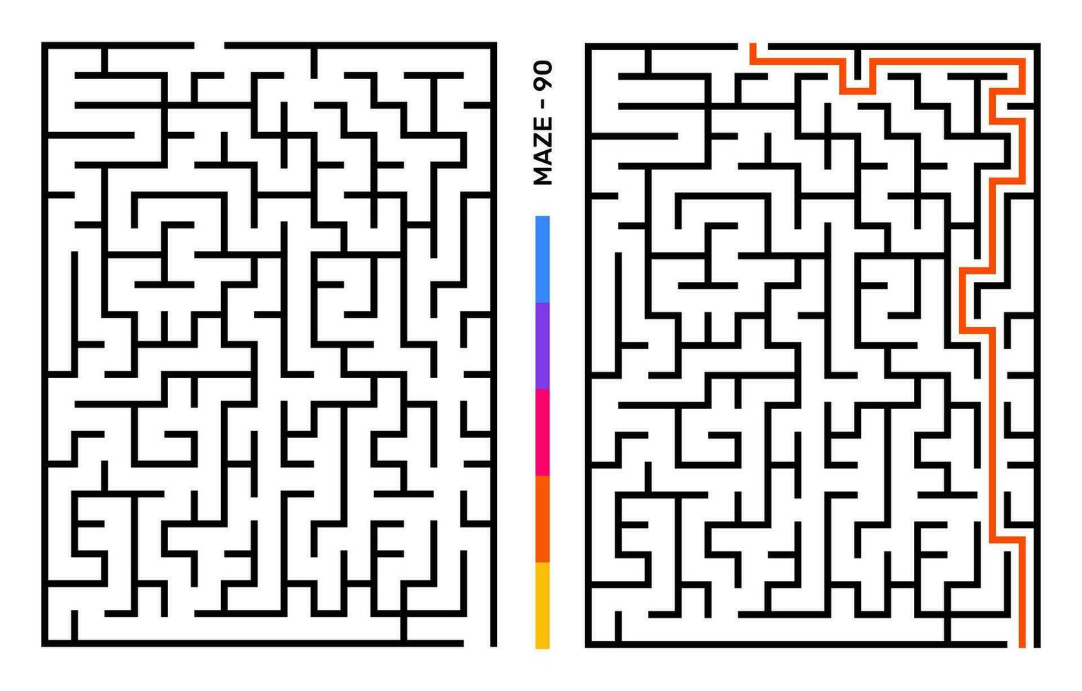 abstrakt Matze Puzzle Labyrinth mit Eintrag und Ausfahrt. Matze zum Aktivität Buch. Probleme lösen Rätsel Spiele zum Arbeitsmappe. Vektor Illustration - - eps 10