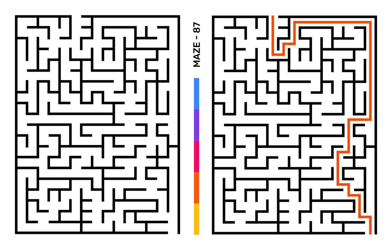 abstrakt Matze Puzzle Labyrinth mit Eintrag und Ausfahrt. Matze zum Aktivität Buch. Probleme lösen Rätsel Spiele zum Arbeitsmappe. Vektor Illustration - - eps 10