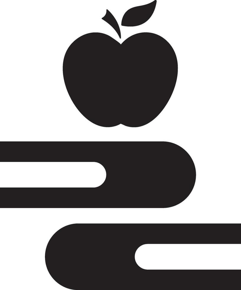 Apfel auf Bücher Symbol vektor