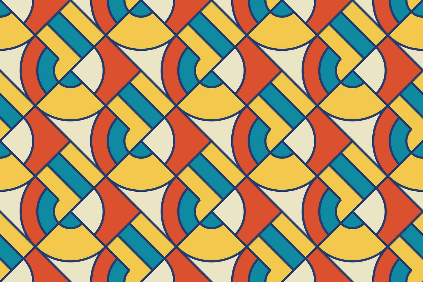 abstraktgeometrisch Muster Hintergrund, Vektor Kreis, Dreieck und Platz Linien Farbe Kunst Design. bunt Muster Hintergrund