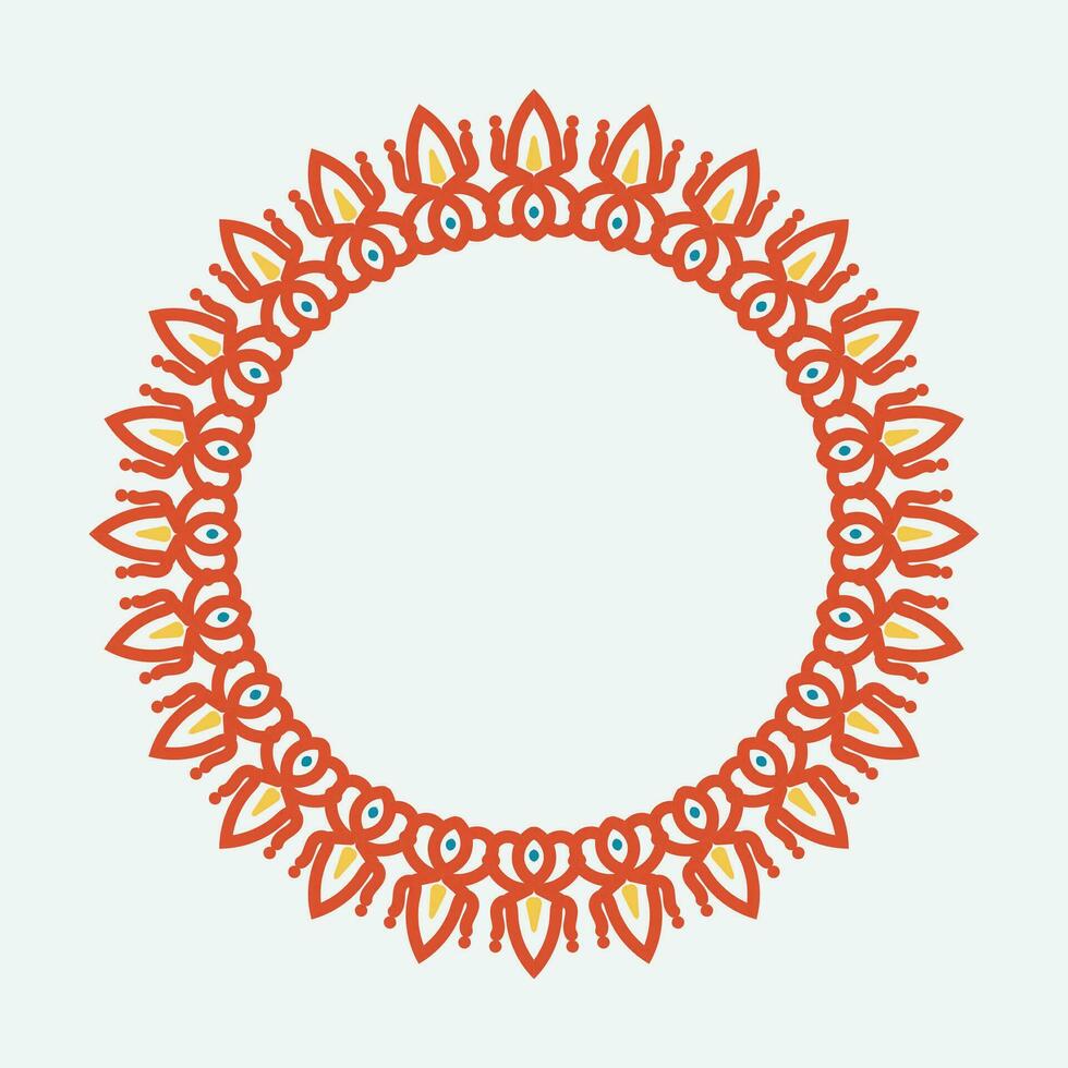 dekorativ Kreis rahmen. gerundet Ring mit aufwendig Ornament im orientalisch und Arabisch Stil Antiquität Platte mit gemustert Vektor Ornament.