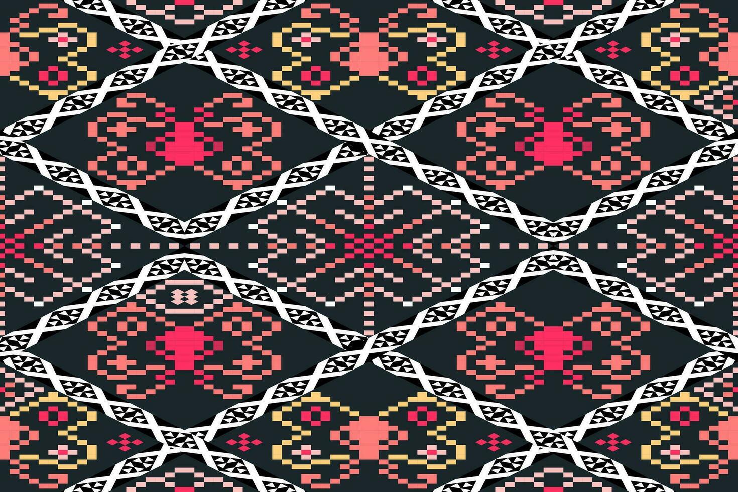 ethnisch aztekisch geometrisch Muster zum beschwingt Farbe.bunt geometrisch Stickerei zum Textilien, Stoff, Kleidung, Hintergrund, Batik, Strickwaren vektor