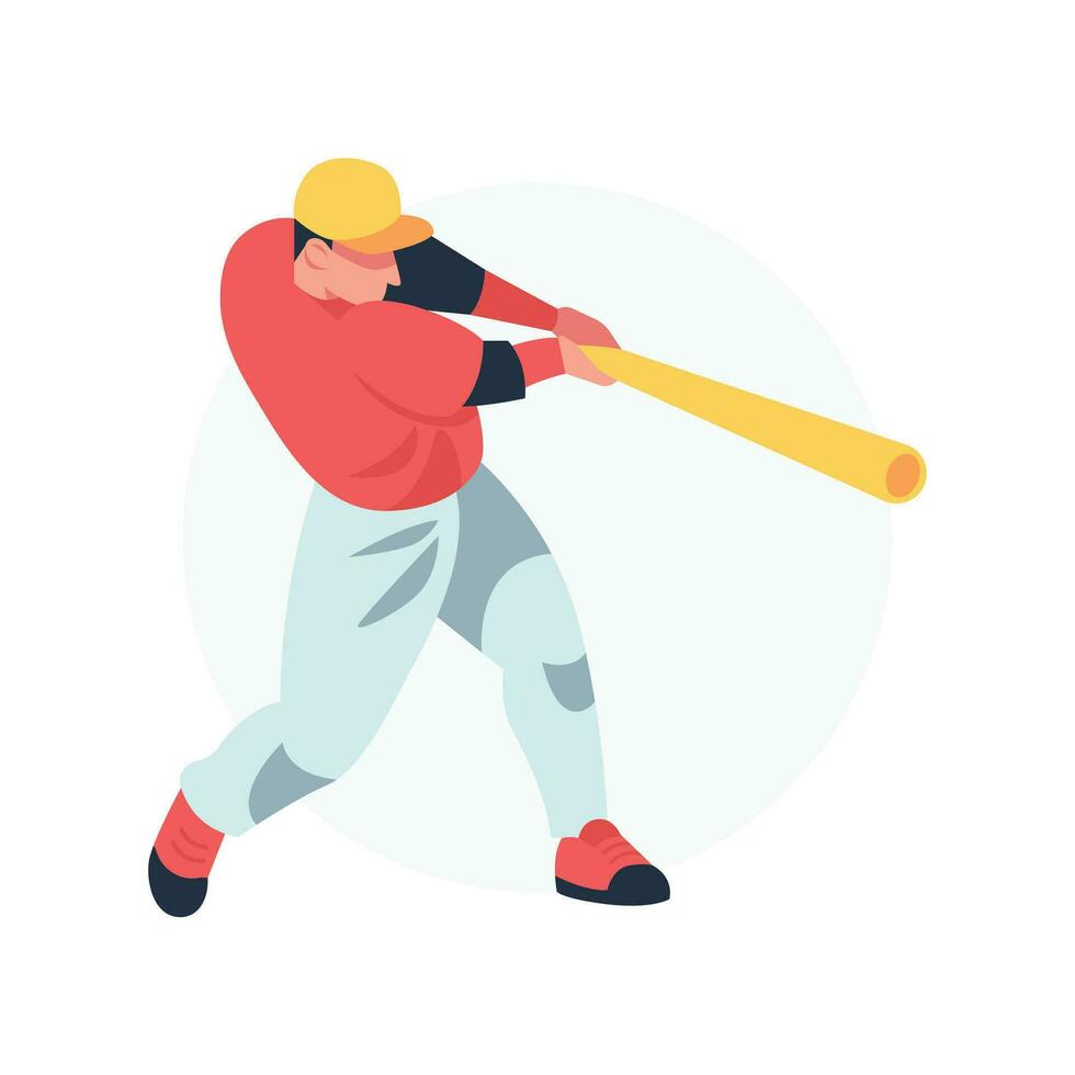 Baseball Sport Spieler schwingen Schläger Vektor Illustration