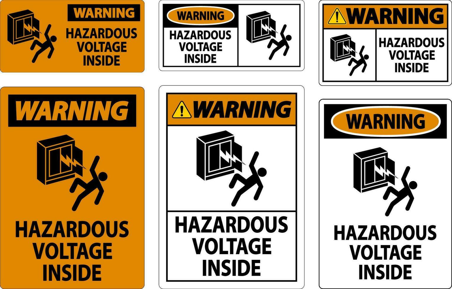 Warnung Zeichen gefährlich Stromspannung Innerhalb vektor