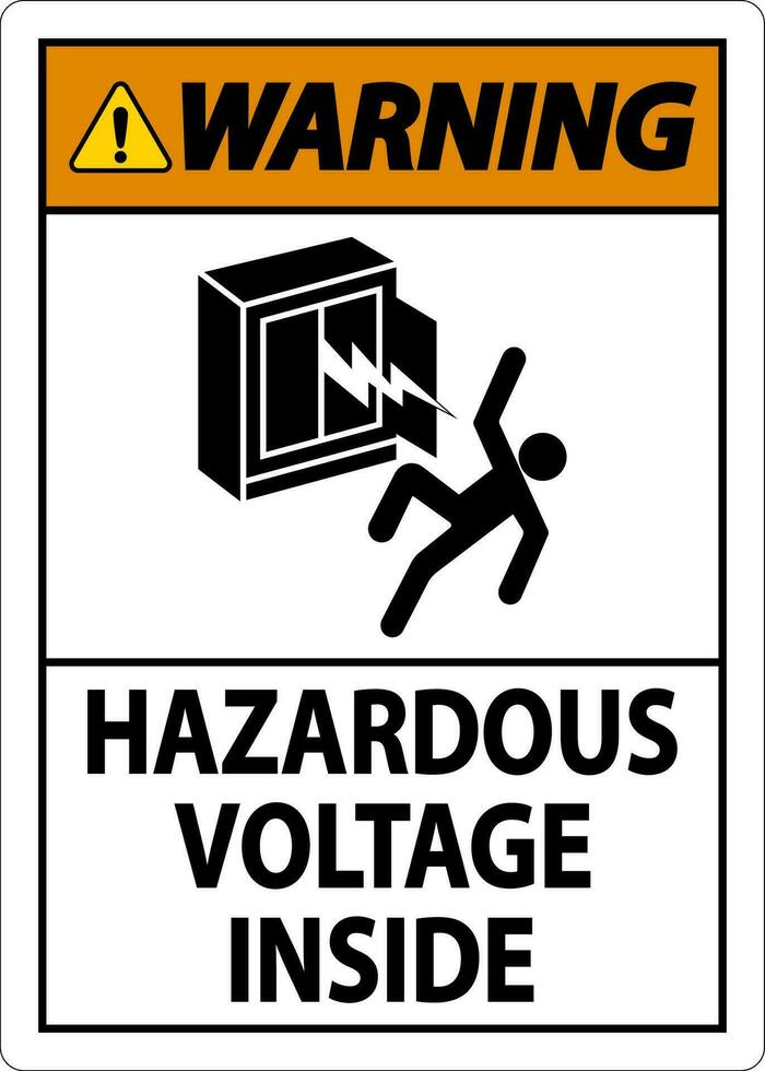 Warnung Zeichen gefährlich Stromspannung Innerhalb vektor