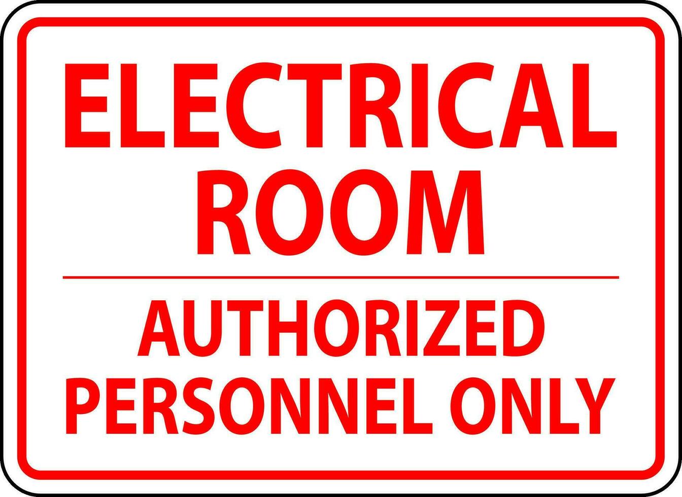 lägga märke till tecken elektrisk rum - auktoriserad personal endast vektor