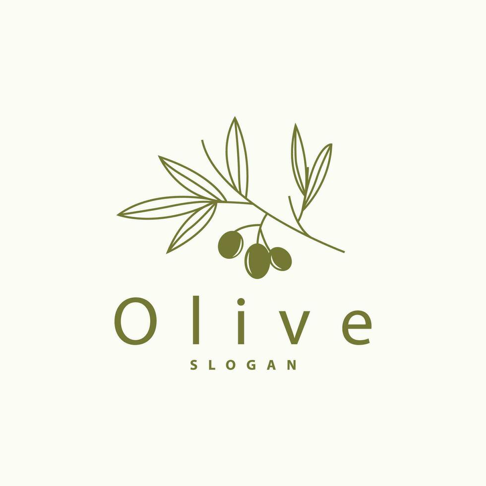 Olive Öl Logo Prämie Design frisch Pflanze Garten einfach minimalistisch Schablone Symbol Illustration vektor