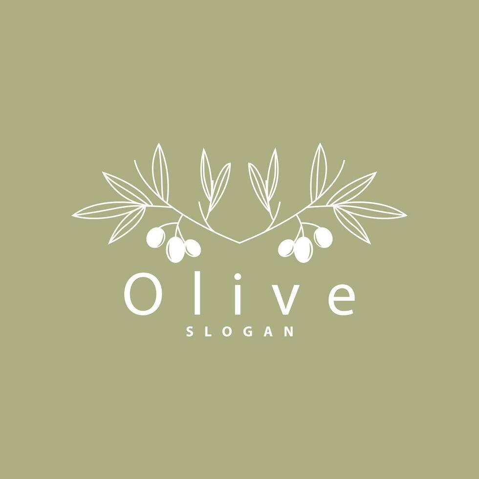 Olive Öl Logo Prämie Design frisch Pflanze Garten einfach minimalistisch Schablone Symbol Illustration vektor