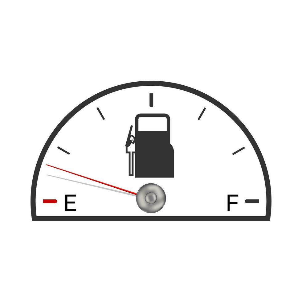 einfach Treibstoff Information Indikator Status. Auto Treibstoff Indikator mit Pfeil Zeiger vektor