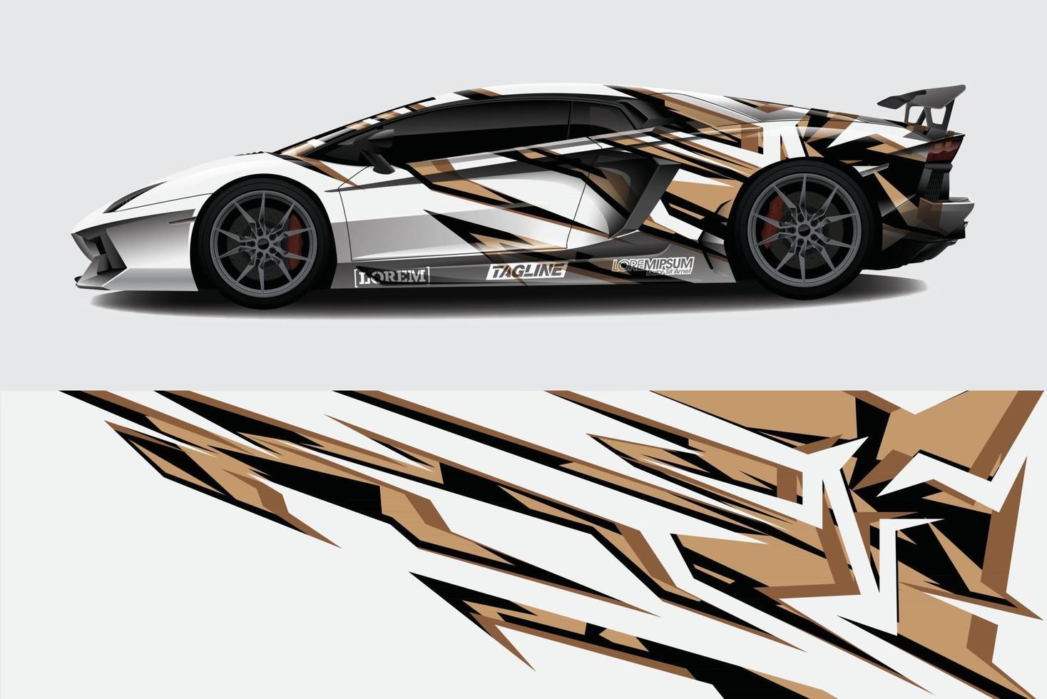 bil wrap grafisk racing abstrakt bakgrund för wrap och vinyl klistermärke vektor