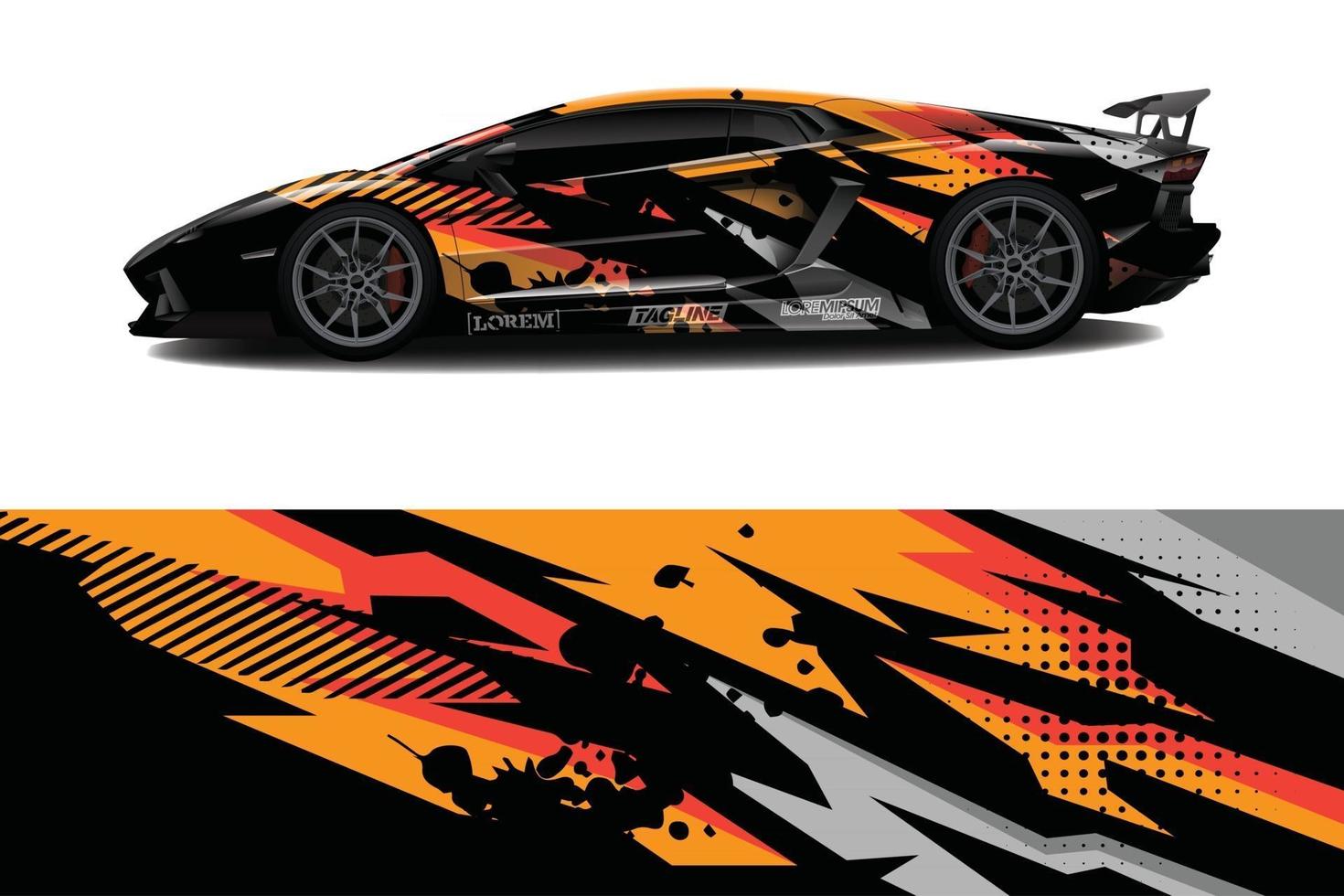 bil wrap grafisk racing abstrakt bakgrund för wrap och vinyl klistermärke vektor