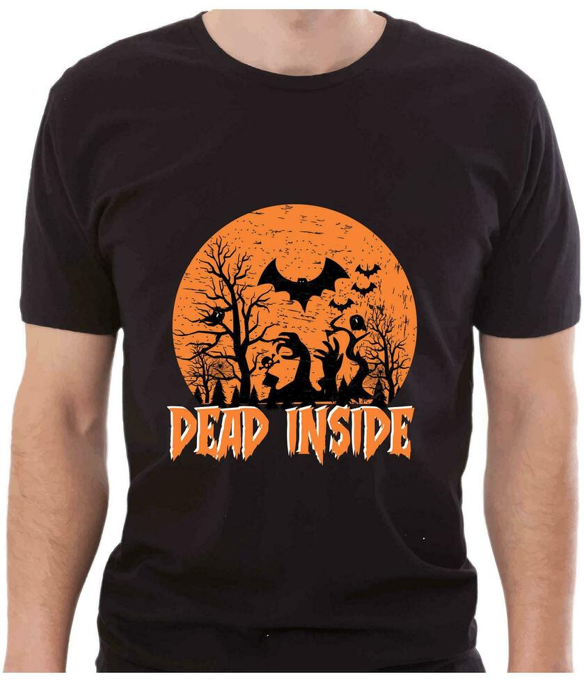 tot Innerhalb glücklich Halloween t Hemd Design vektor