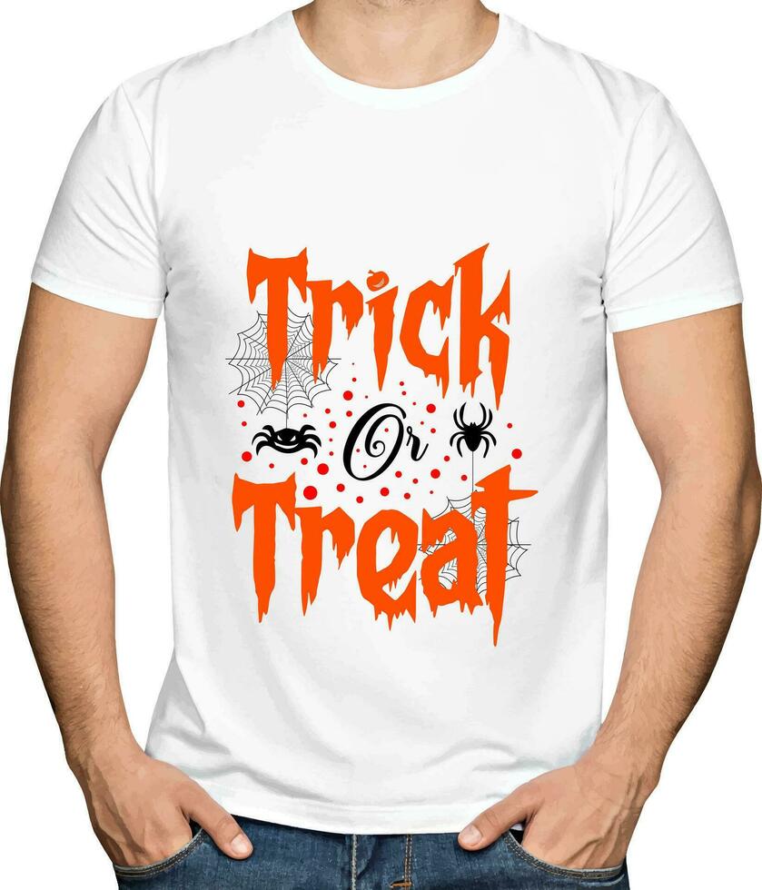 Trick oder behandeln glücklich Halloween t Hemd Design vektor