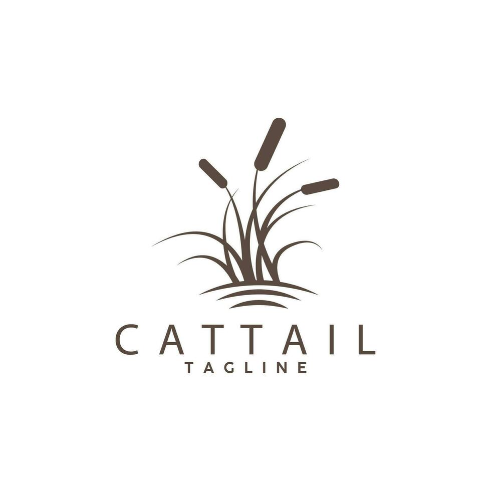 cattail logotyp design vektor enkel illustration symbol mall