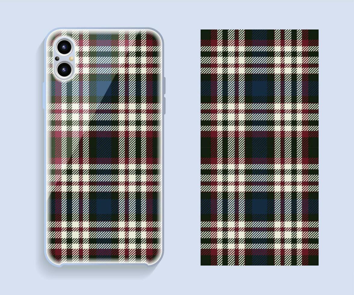 smartphone omslag design vektor mockup. mall geometrisk mönster för mobil telefon tillbaka del. platt design.