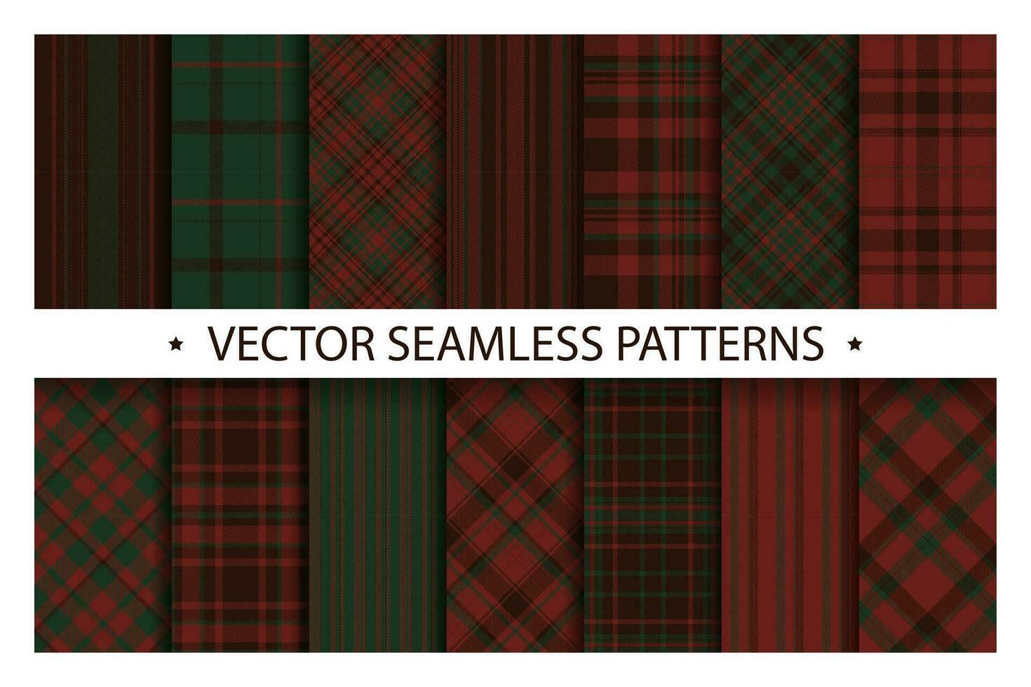 Tartan einstellen Muster nahtlos Plaid Vektor. geometrisch Hintergrund Stoff Textur. modern prüfen Mode Vorlage zum Textil- drucken, Verpackung Papier, Geschenk Karte, Hintergrund eben Design. vektor