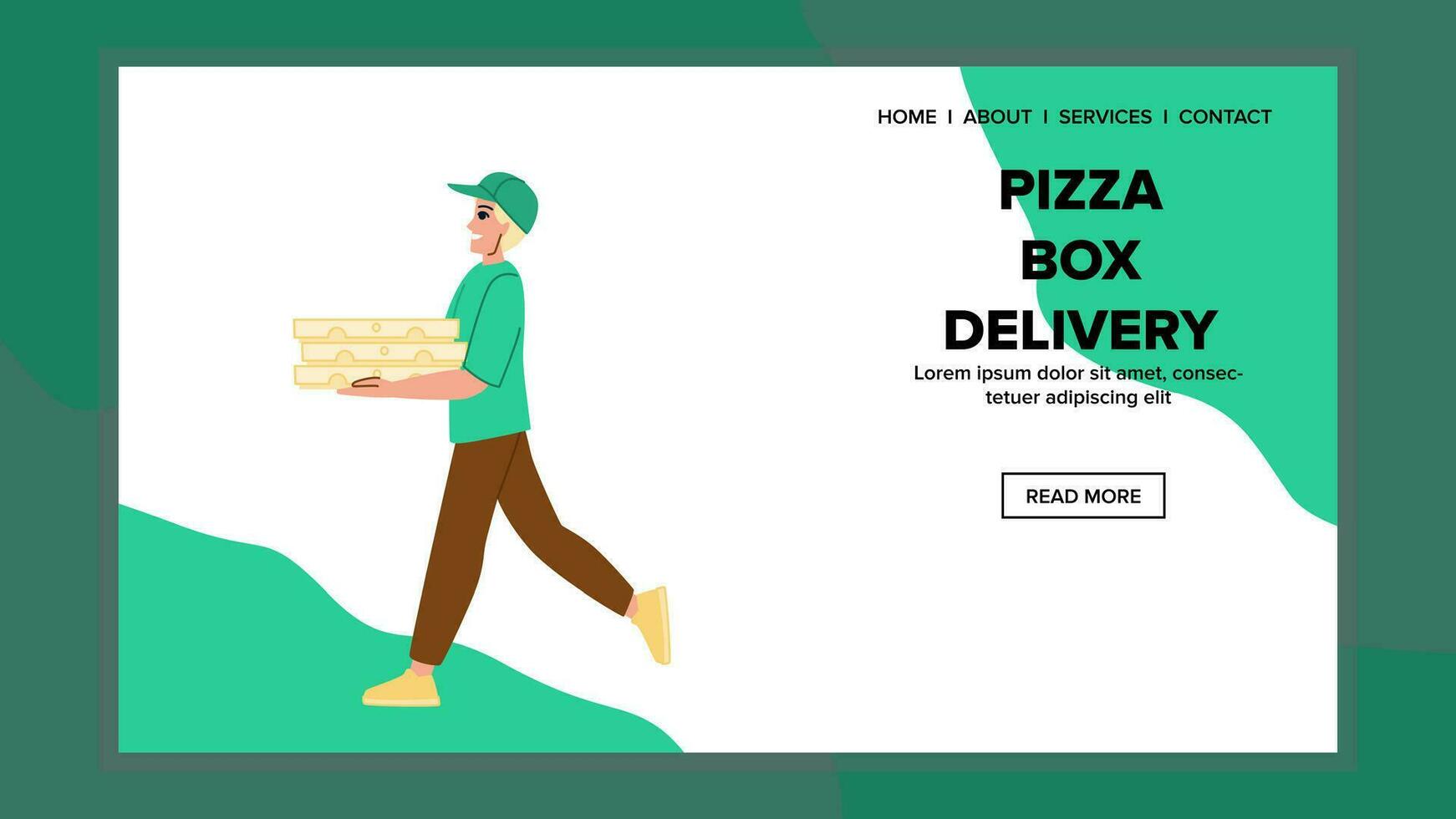 Karton Pizza Box Lieferung Vektor