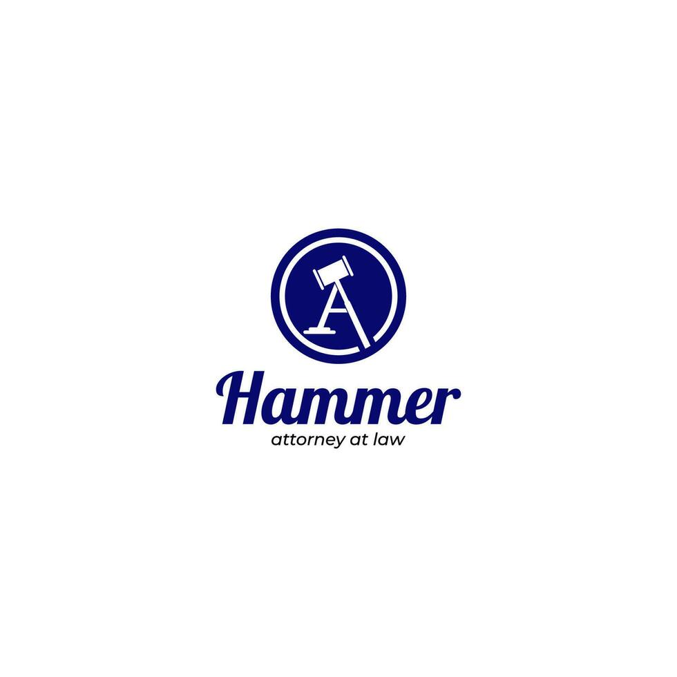 hammare advokat på lag logotyp design vektor