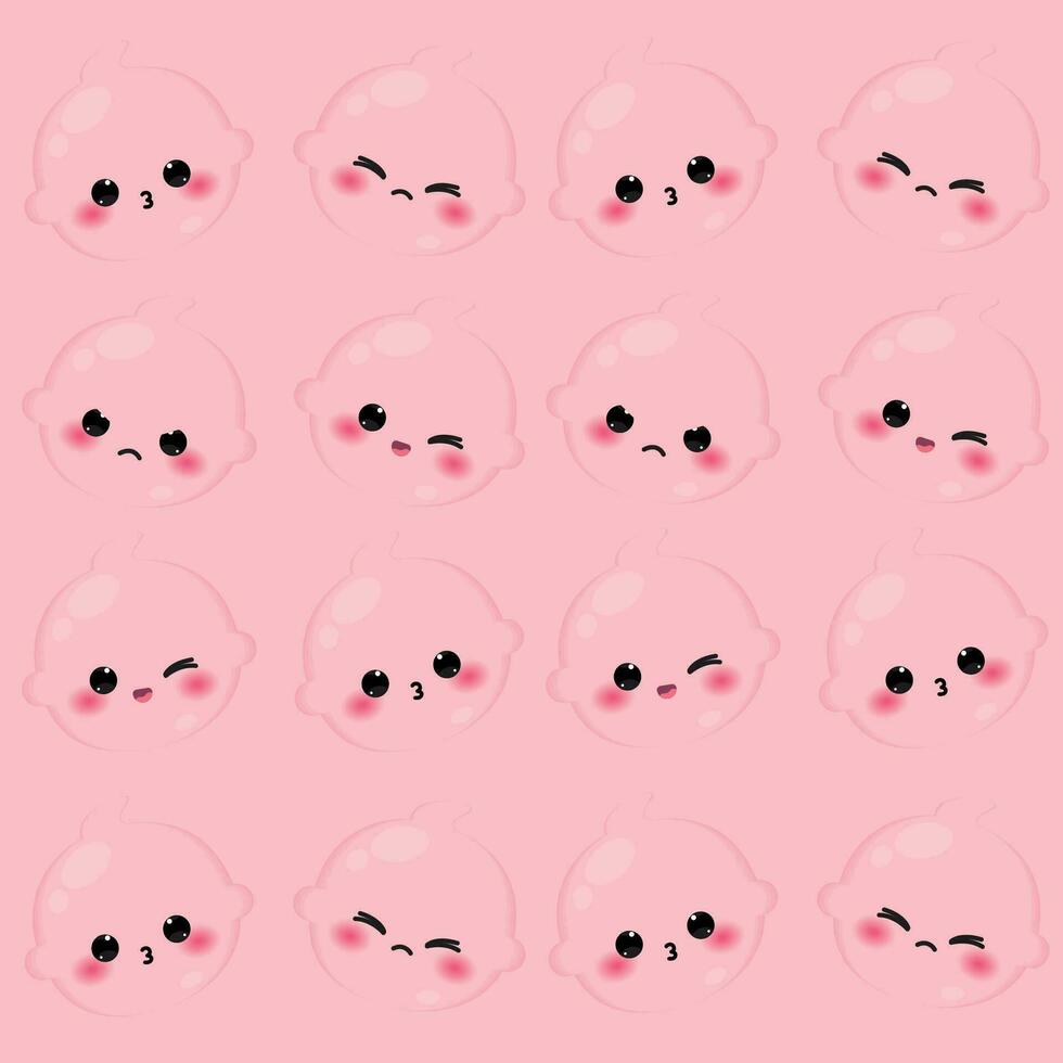 nahtlos Muster Hintergrund mit Baby Emoji Symbole Vektor