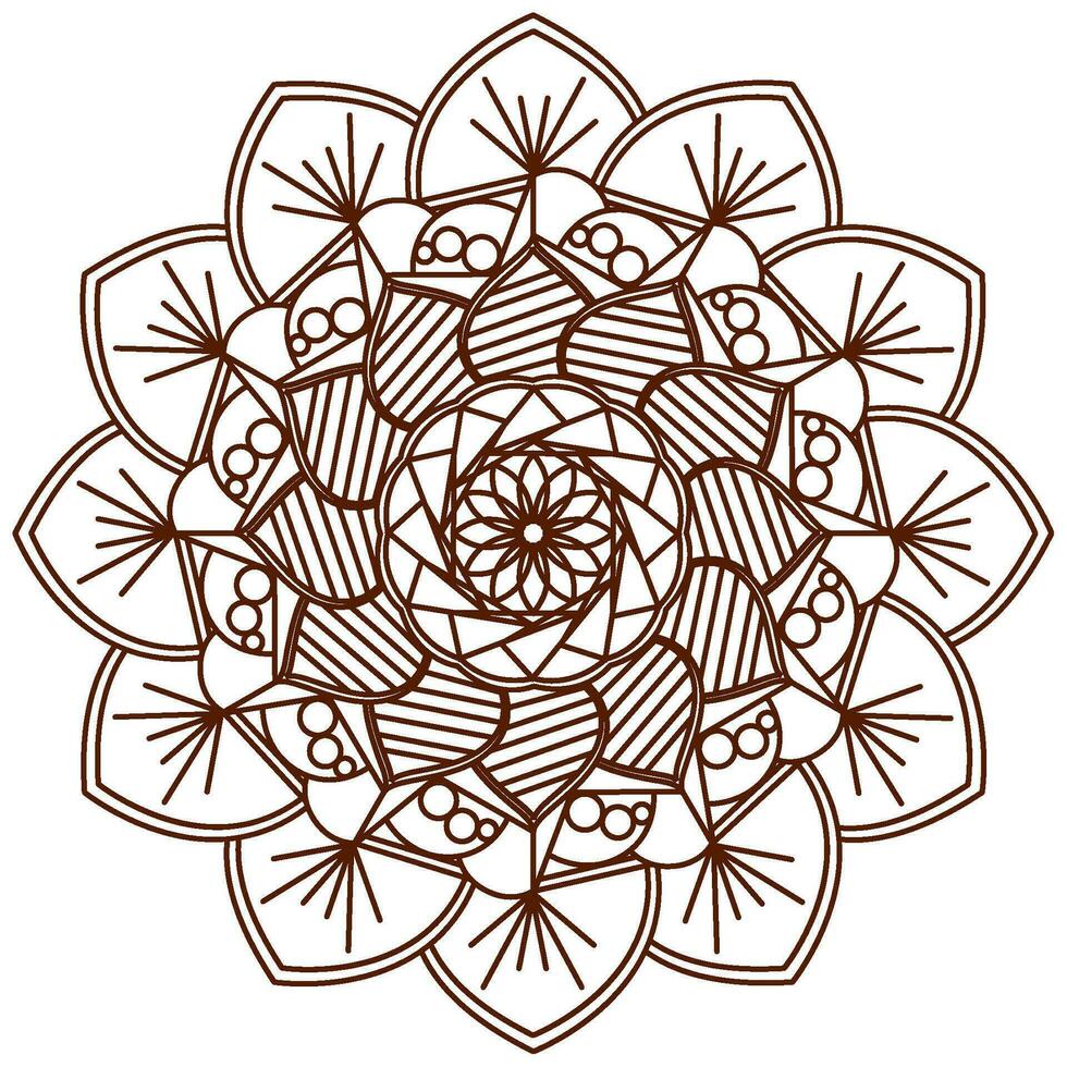 isoliert Mandala Muster skizzieren Gliederung Stil Vektor