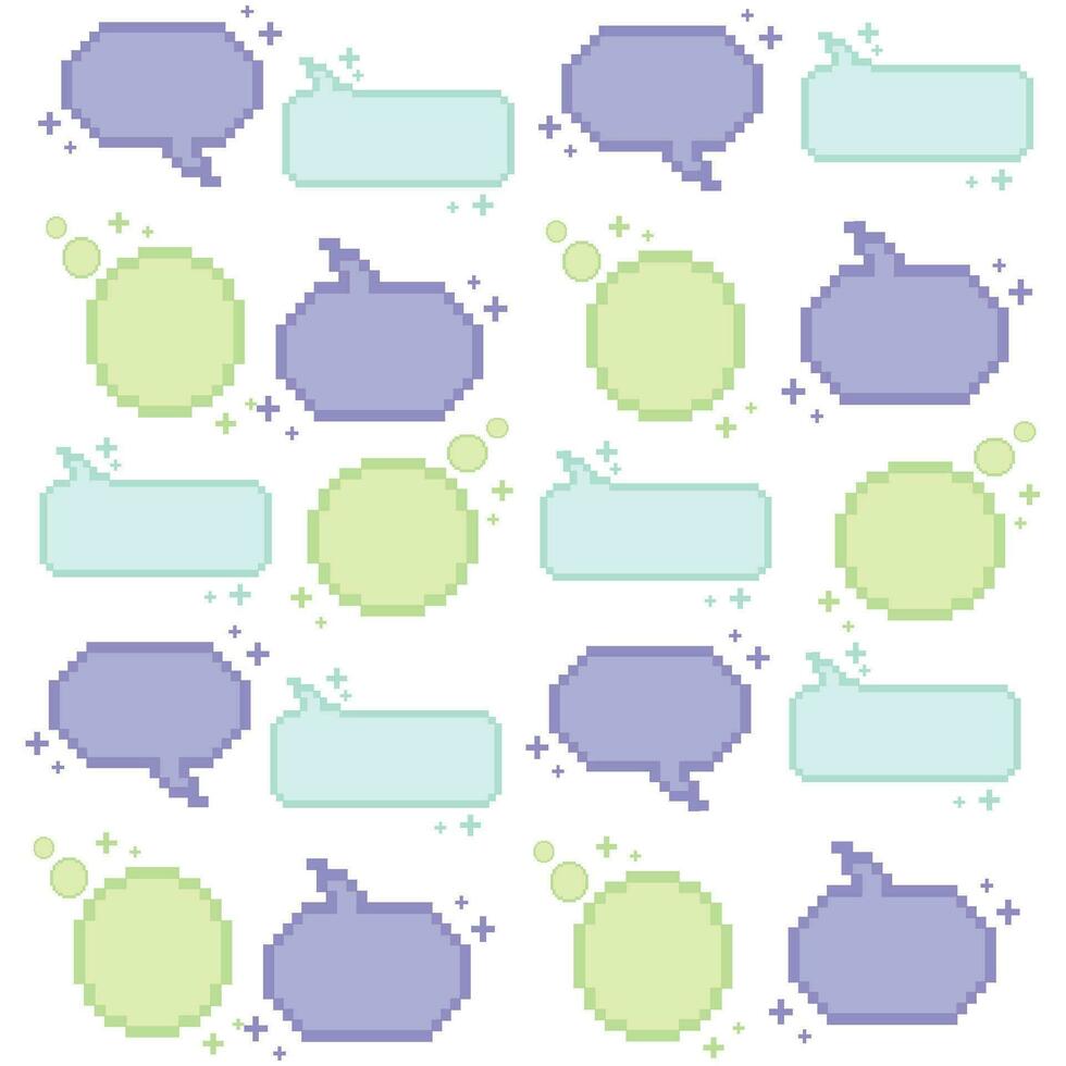 sömlös mönster med pixelated komisk Tal bubbla chatt vektor