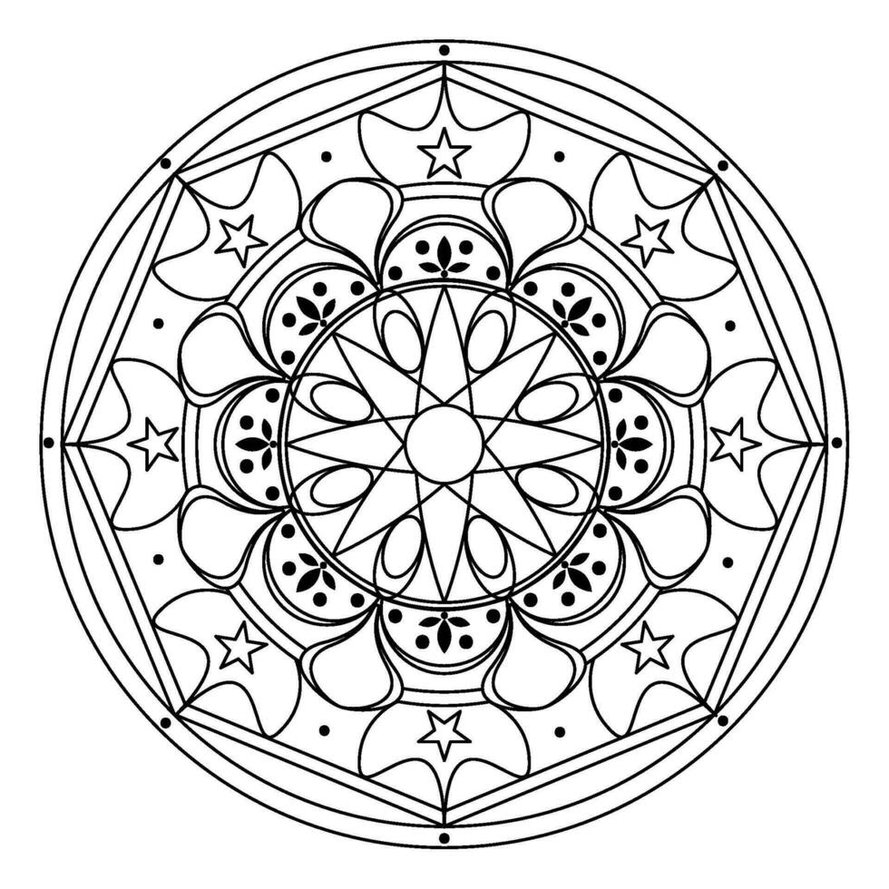 isoliert farblos Mandala Muster Zeichnung Vektor