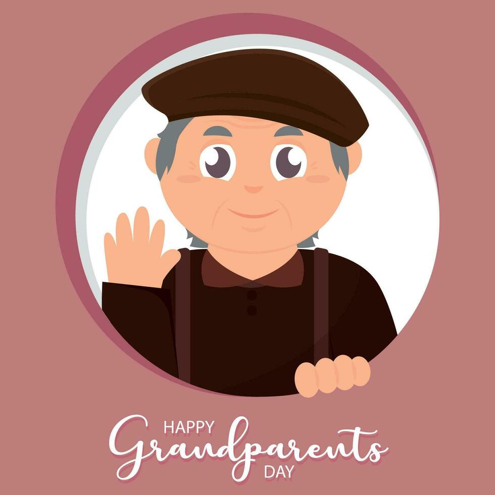 süß Opa Charakter glücklich Großeltern Tag Vektor